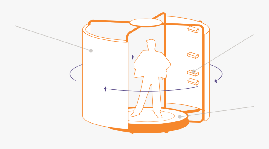 Person Inside 3d Body Scanner - Illustration, Transparent Clipart