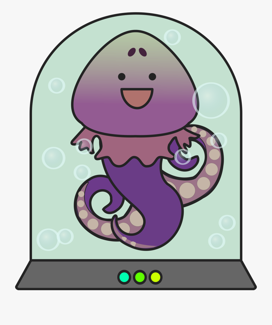 Cheerful Alien Squid Monster Version 2 Clip Arts - Smiley Head, Transparent Clipart