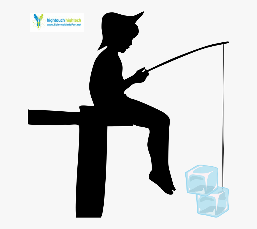 Boy Fishing Silhouette, Transparent Clipart