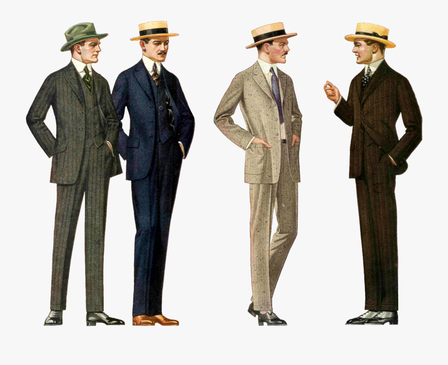 Clip Art Vintage Pants Are Not - 1915 Men's Fashion, Transparent Clipart