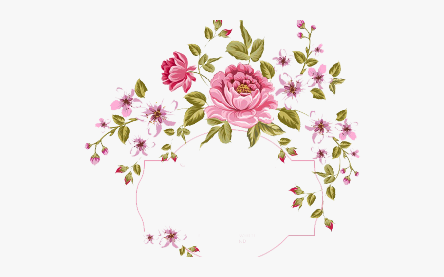 Flowers Borders Clipart Flower Garland - Marco Con Flores Vintage Png, Transparent Clipart