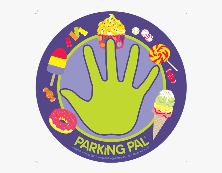 Purple Ice Cream Cone, Donut, Candy Parking Lot Toddler - Parking Pal Magnet, Transparent Clipart