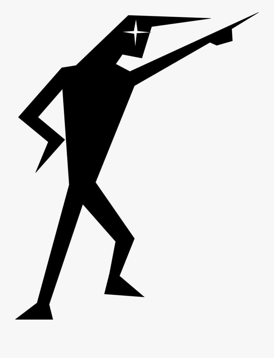 Man Silhouette Pointing Free Picture - Angry Stick Man Png, Transparent Clipart