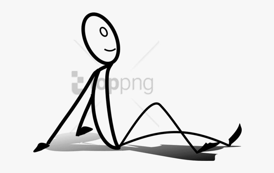 Free Png Download Sitting Stick Man Png Images Background - Stick Figure Sitting Down, Transparent Clipart