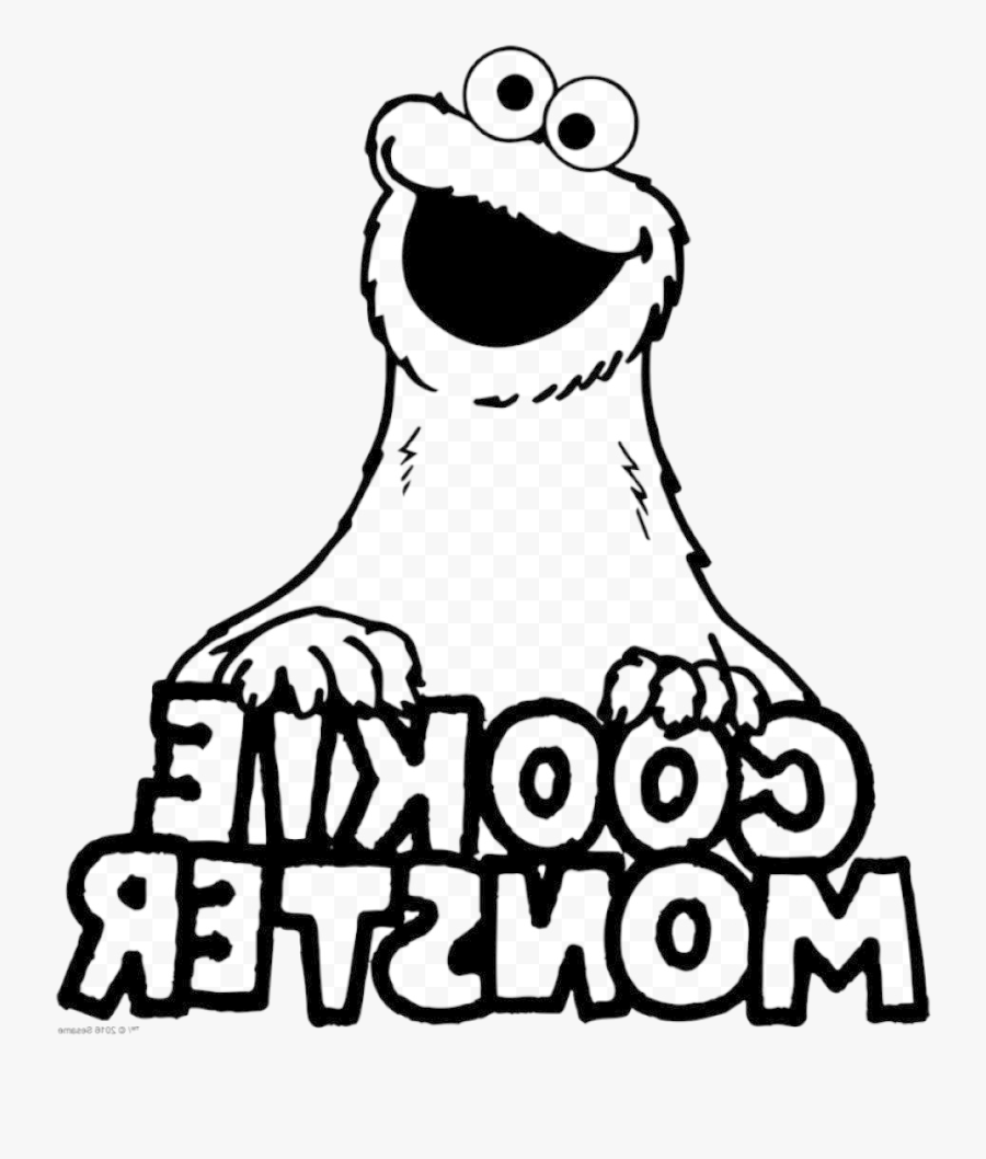 Cookie Monster Sesame Street Count Vector Wikipedia - Cookie Monster Black And White Clipart, Transparent Clipart