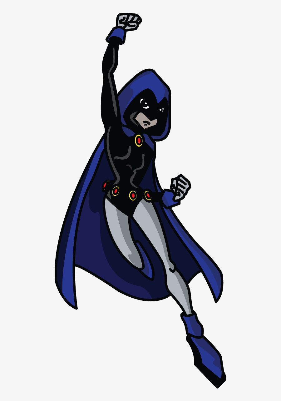 How To Draw Raven, Teen Titans, Cartoons, Easy Step - Cartoon, Transparent Clipart