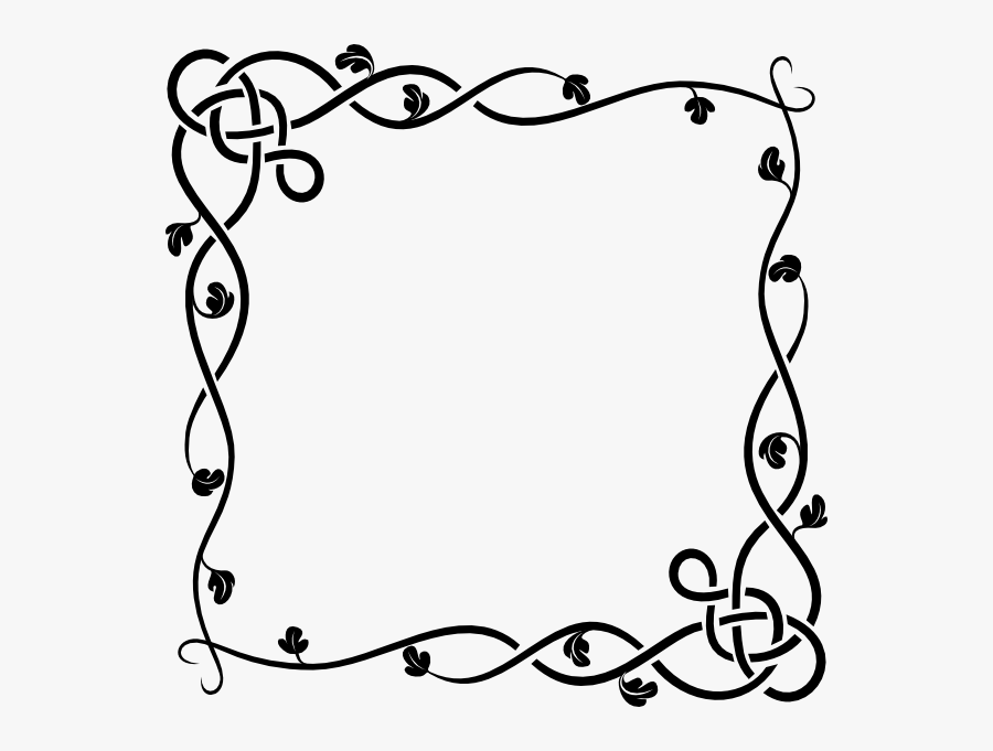 Vine Border Clip Art - Design For A4 Size Paper, Transparent Clipart