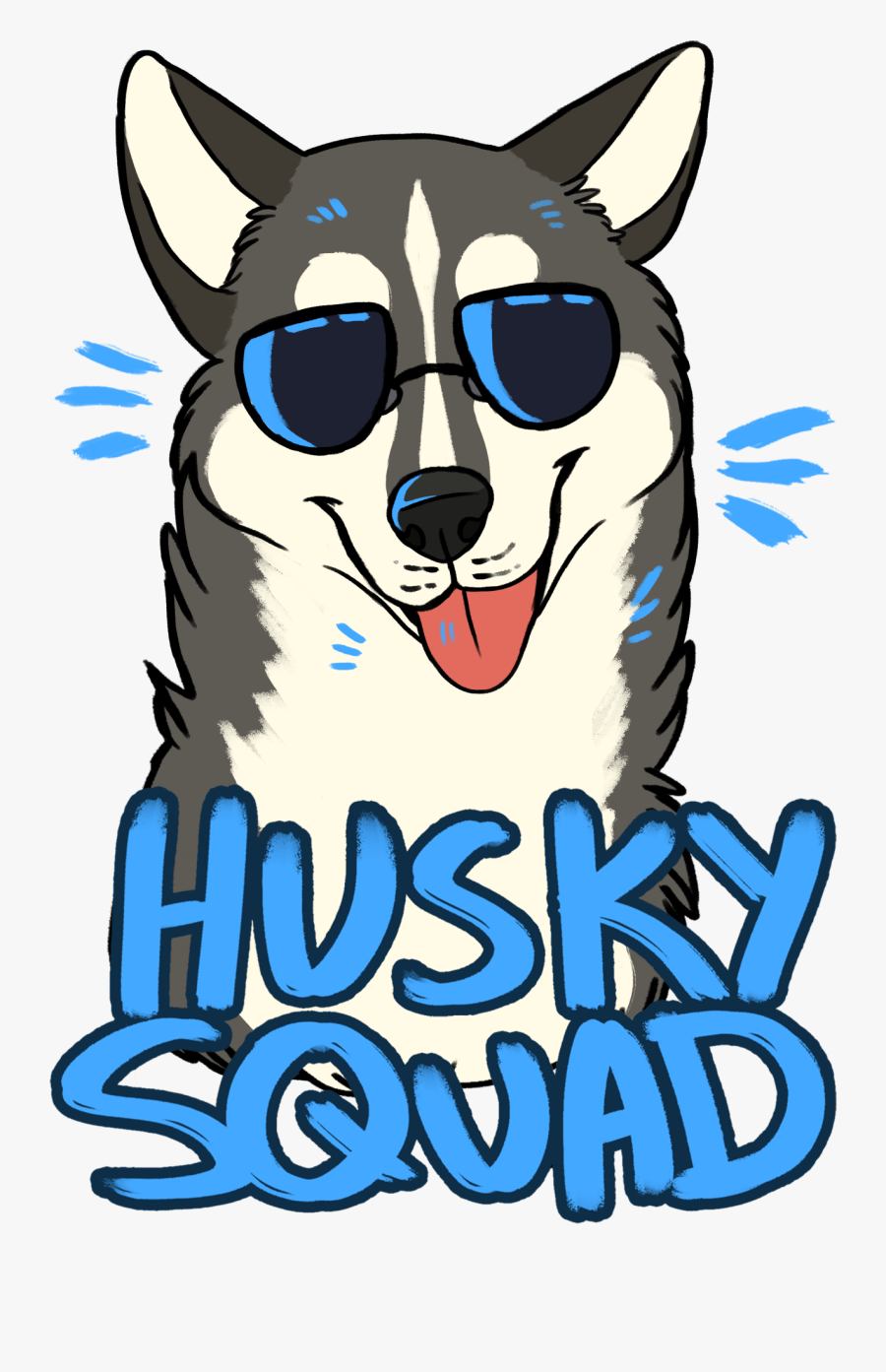 Clip Art Husky With Glasses - Husky Squad Sticker , Free Transparent