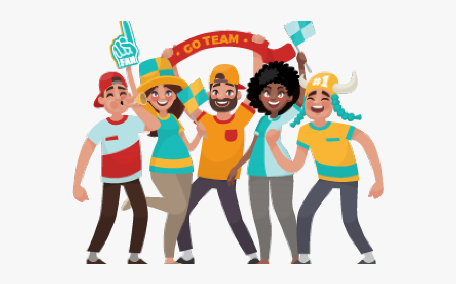 Teamwork Clipart Celebration - Fans Carton, Transparent Clipart