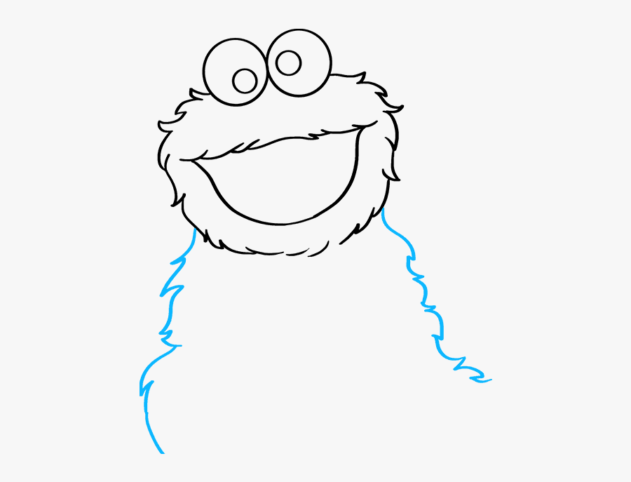 How To Draw Cookie Monster From Sesame Street - Cookie Monster Drawing Easy, Transparent Clipart