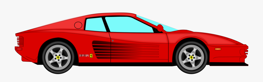 Sports Car Clipart Side View Png - Ferrari Testarossa Clipart, Transparent Clipart