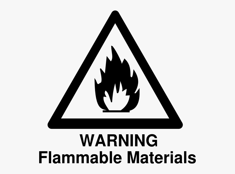 Flammable Warning Sign Black And White, Transparent Clipart