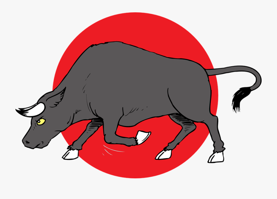 Transparent Buffalo Clipart - Bull Preparing To Charge, Transparent Clipart