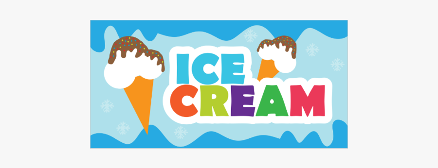 Banner Ice Cream Sign, Transparent Clipart
