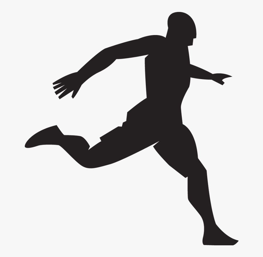 Clip Art Football Player Athlete Silhouette - Soccer Player Clipart, Transparent Clipart