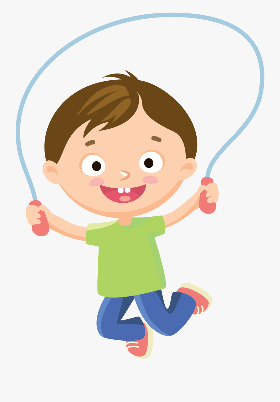 Boy Jump Roping - Cartoon, Transparent Clipart