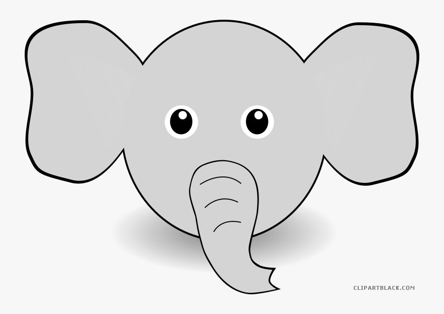 Elephant Face Clipart - Cartoon Elephant Face Drawing, Transparent Clipart