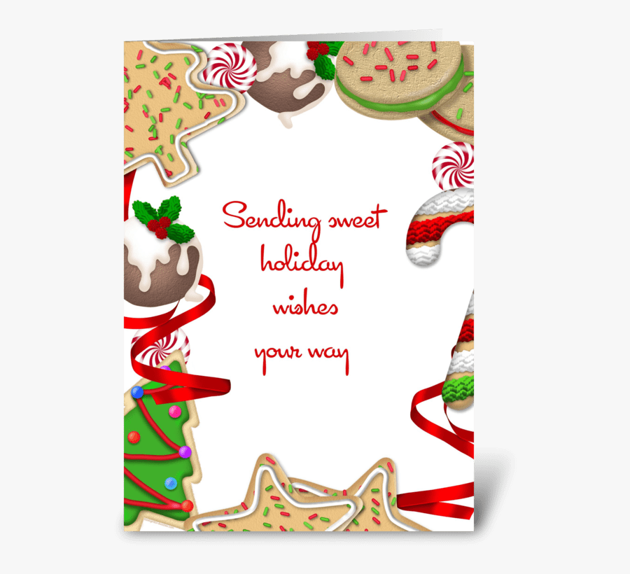 Christmas Cookies Greeting Card - Christmas Baking Clip Art Border, Transparent Clipart