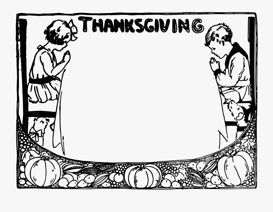Pray Thanksgiving Frame Clip Arts - Prayer Border Clipart Black And White, Transparent Clipart