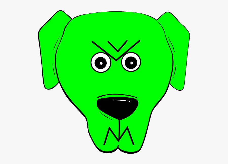 Green Angry 2 Svg Clip Arts - Cartoon Dog Face, Transparent Clipart
