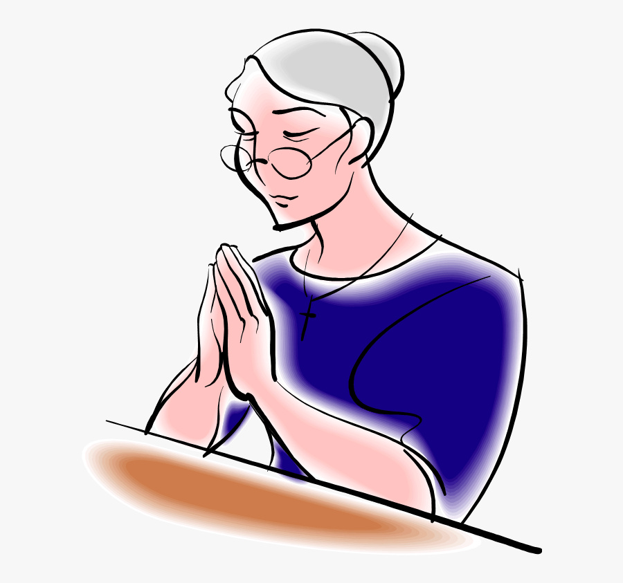 Pastor Word Clipart - Old Woman Praying Clipart, Transparent Clipart