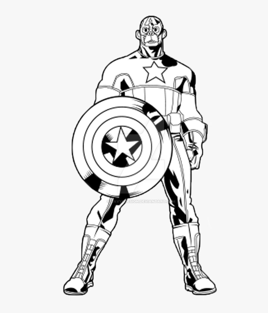 Captain America Black And White, Transparent Clipart