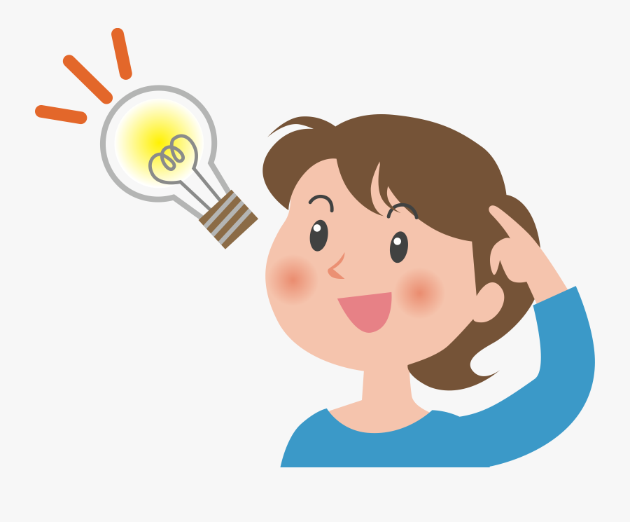 Idea Clipart Idea Student - Girl With Light Bulb Clipart, Transparent Clipart