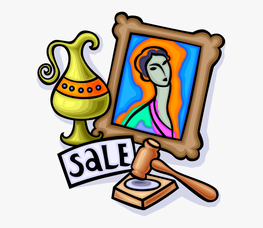 Vector Illustration Of Fine Art Auction Sale To Highest - Auction Clipart, Transparent Clipart