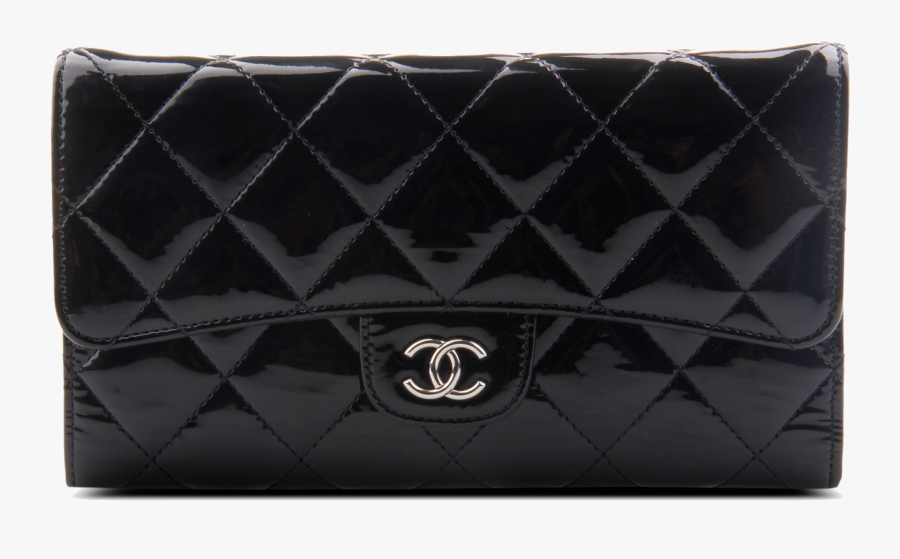 Patent Leather Purse Wallet Black Handbag Chanel Clipart - Handbag, Transparent Clipart