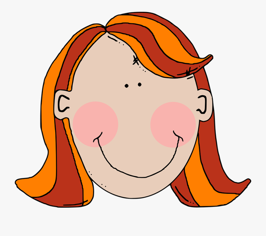 Girl Head Face Child Teenage Animation - Woman Blank Face Clipart, Transparent Clipart