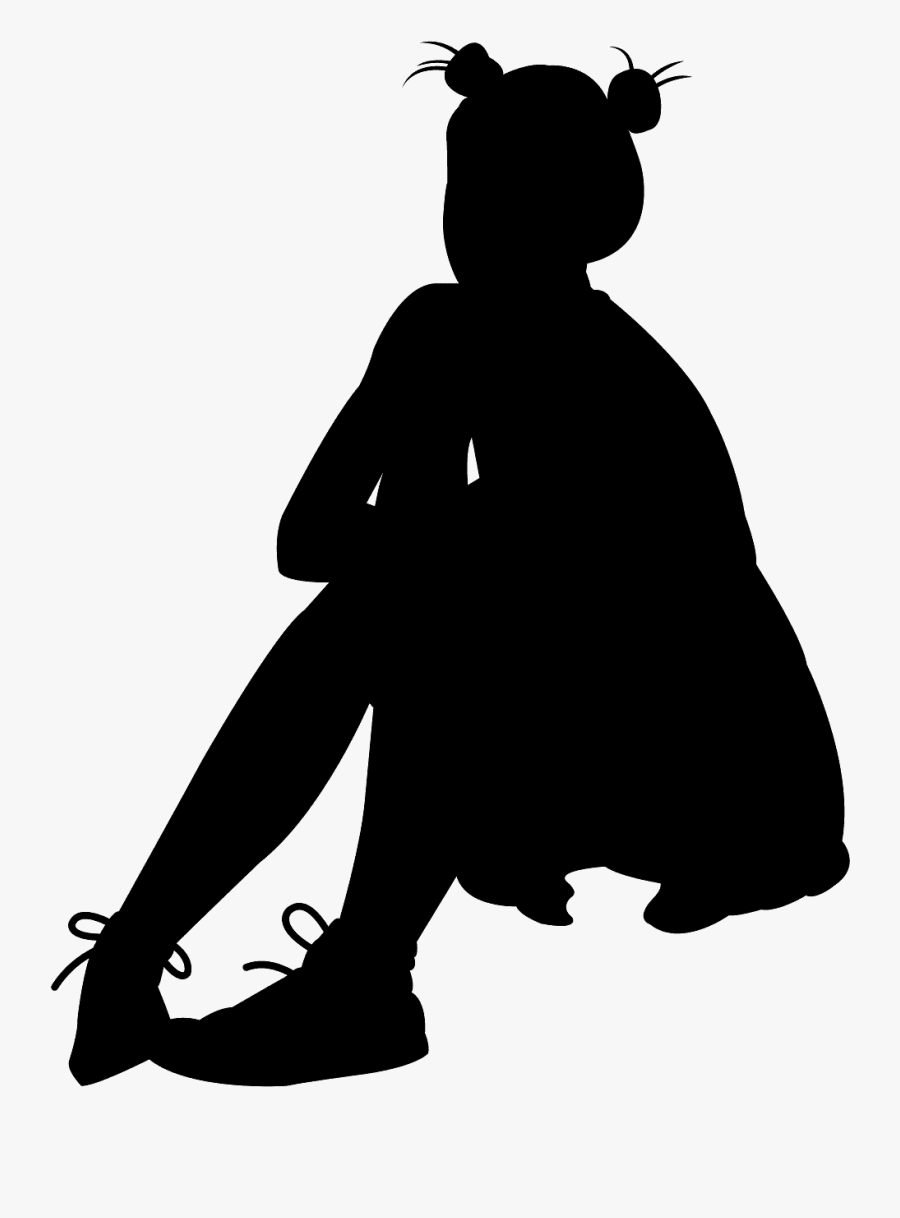 Silhouette Teenage Girl, Transparent Clipart