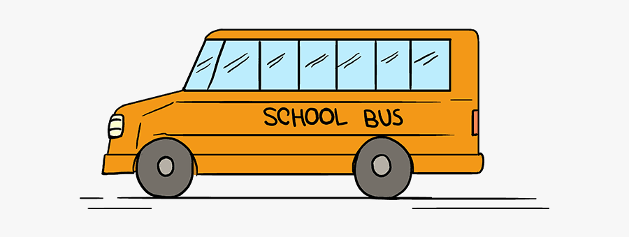 How To Draw A School Bus - School Bus Easy Drawing, Transparent Clipart