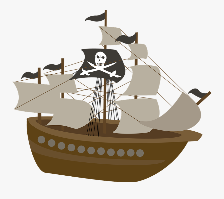 Caravel Clipart Wood Ship - Pirate Ship Transparent Background, Transparent Clipart