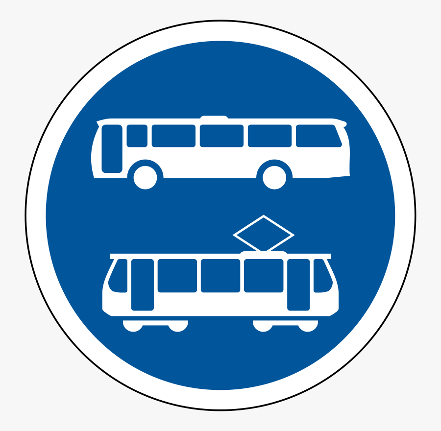 Tram Lane Traffic Sign, Transparent Clipart