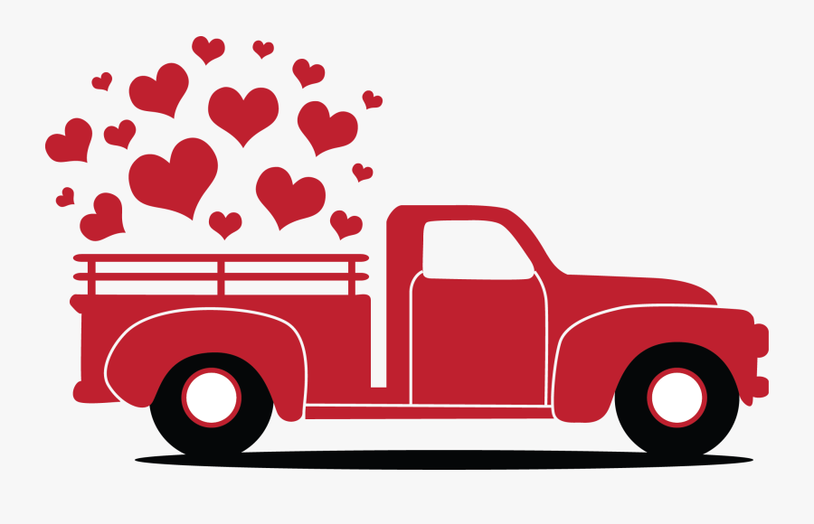 Transparent Red Truck Png - Free Valentine Truck Svg ...