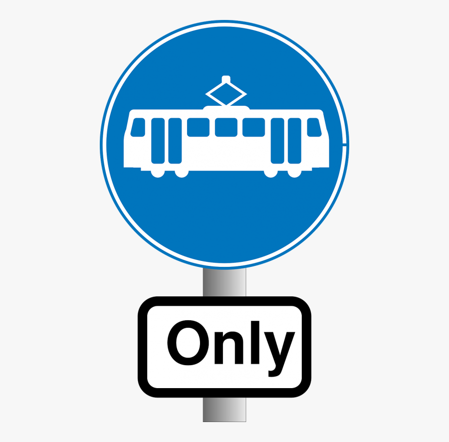 Route For Trams Sign, Transparent Clipart