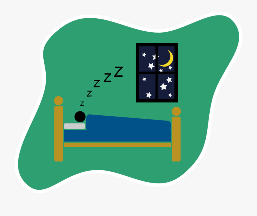 Illustration Of Person In Bed With Night Sky Behind, Transparent Clipart