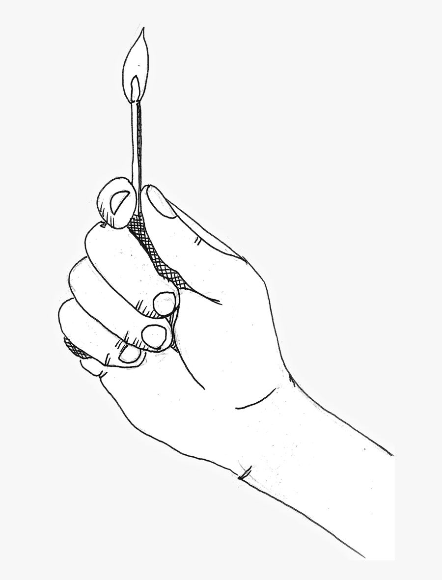 Clip Art Hand Holding A Match - Illustration, Transparent Clipart