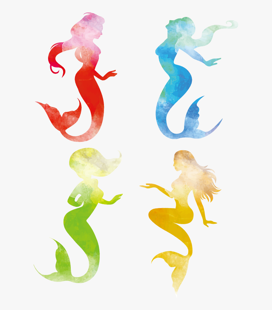 Silhouette Clipart Mermaids Transparent Background, Transparent Clipart