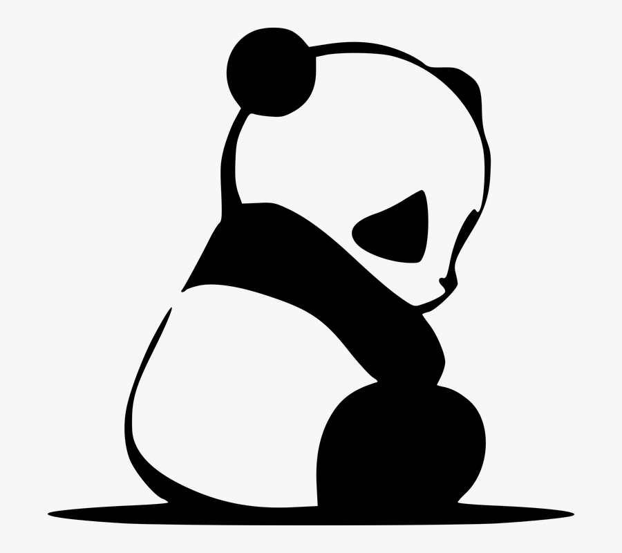 Panda, Bear, Cute, Asian, Zoo, Bamboo, China, Chinese - Silhouette Of A Panda, Transparent Clipart
