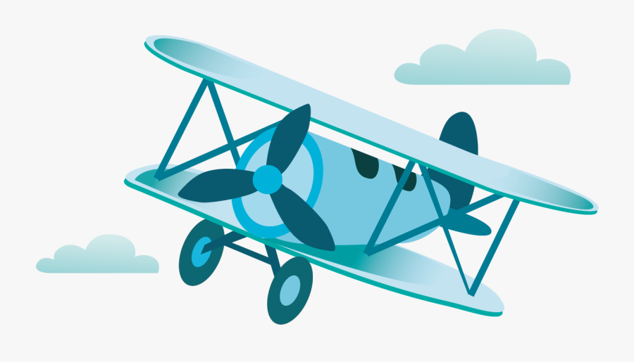Biplane - Transparent Background Airplane Cartoon Png, Transparent Clipart