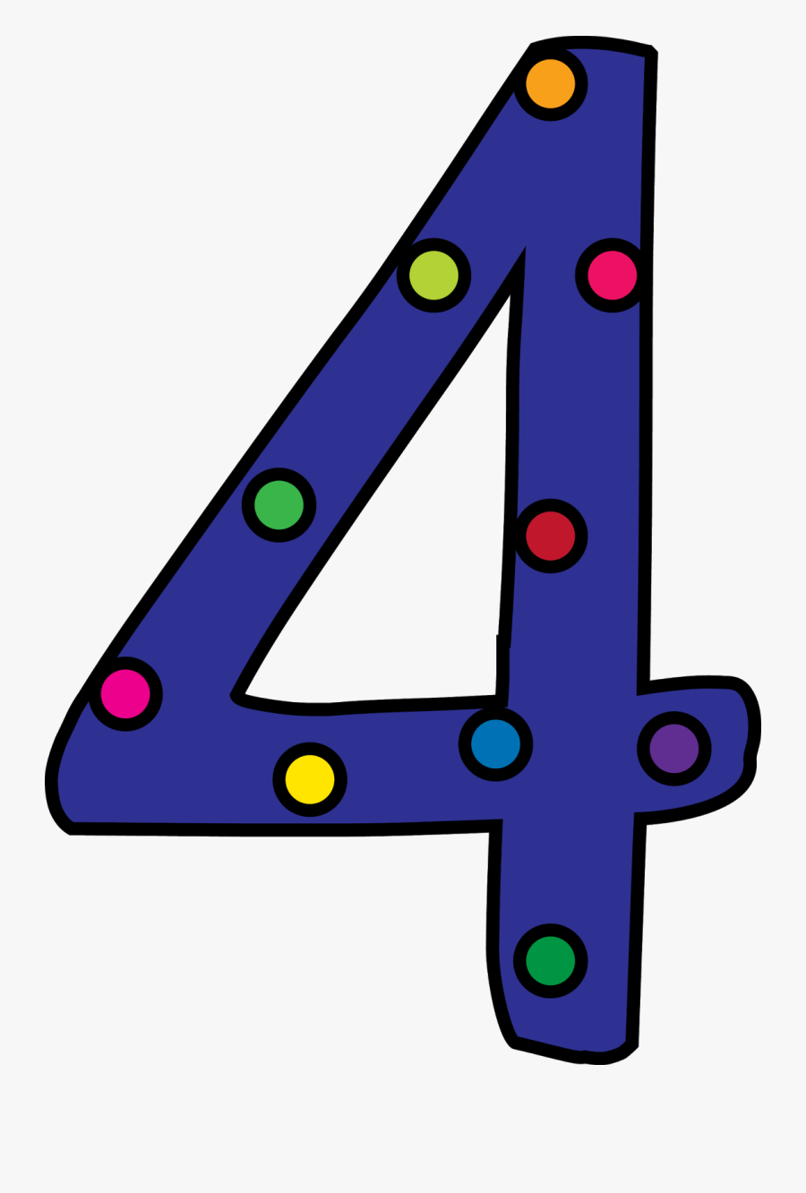 Number 4 Polka Dot Clip Art, Transparent Clipart