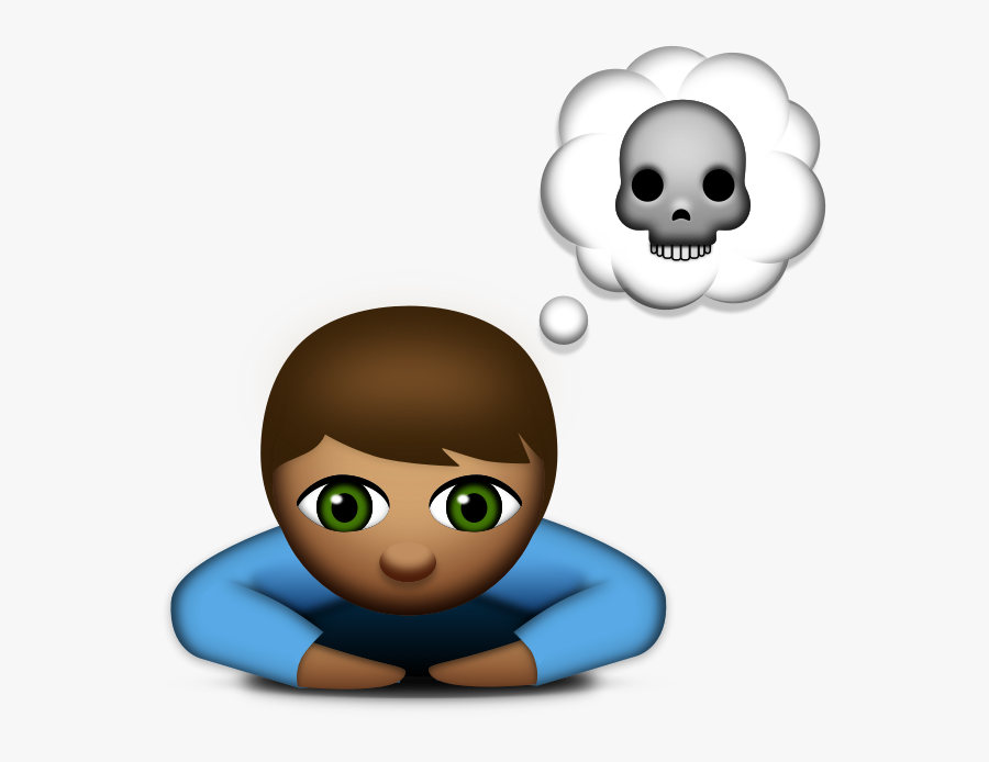 Suicide Clipart Child - Thinking Of Suicide Emoji, Transparent Clipart