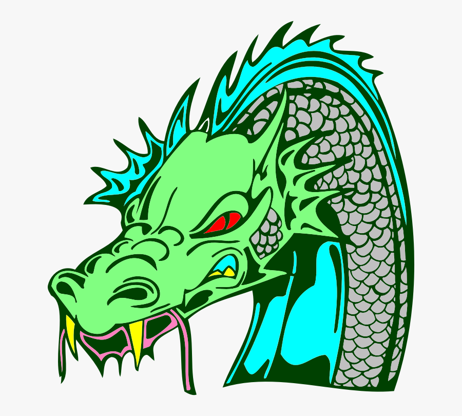 Green Dragon Head Png, Transparent Clipart