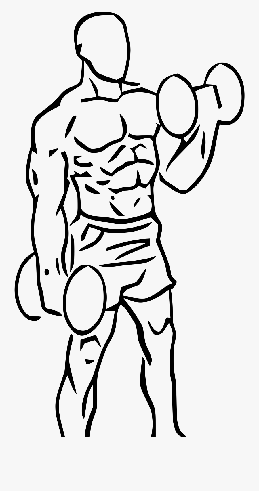 Collection Of Drawing - Bicep Curls Dumbbell Drawing, Transparent Clipart