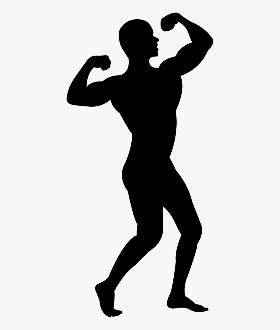 Man Flexing His Muscles - Muscle Man Silhouette, Transparent Clipart
