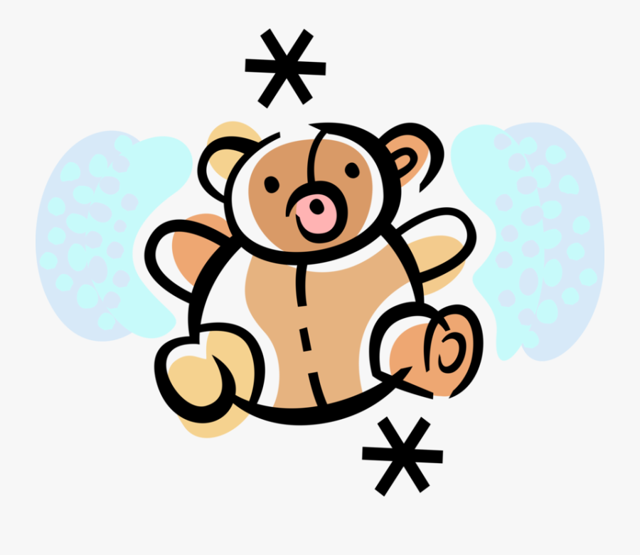 Vector Illustration Of Child"s Stuffed Animal Teddy - Teddy Bear Drawing, Transparent Clipart