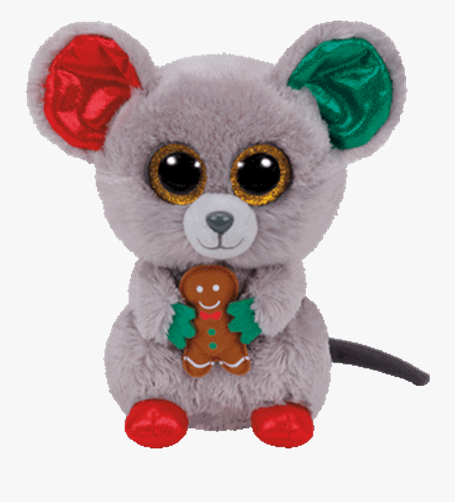 Beanie Boo Plush Stuffed Animal Mac The Christmas Mouse - Christmas Beanie Boos Names, Transparent Clipart