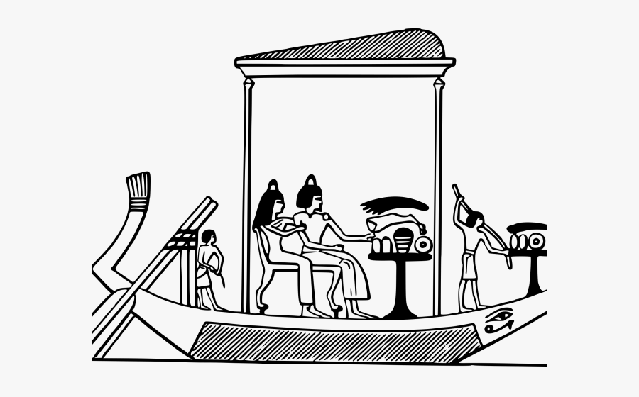 Ancient Egypt Boats Drawing, Transparent Clipart