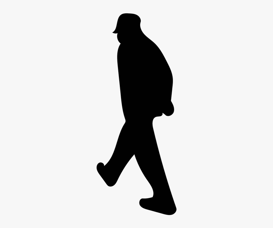 Man, Walking, Hat, Old, Thinking, Blue, Red, Isolated - Hat Man Walking Silhouette, Transparent Clipart